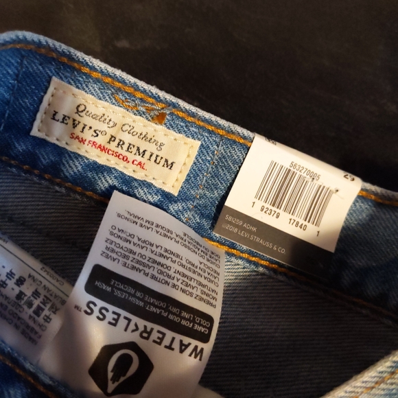 LEVI'S HIGH RISE NON STRETCH SHORTS JEAN WITH RHINESTONES,SIZE 29,NEW - Picture 9 of 15